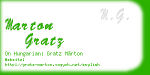 marton gratz business card