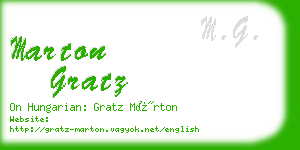 marton gratz business card